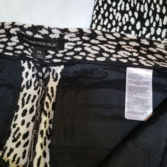 BANANA Republic Black Off-White Slim Fit Pants Size 2S Mint Condition - Picture 11 of 11